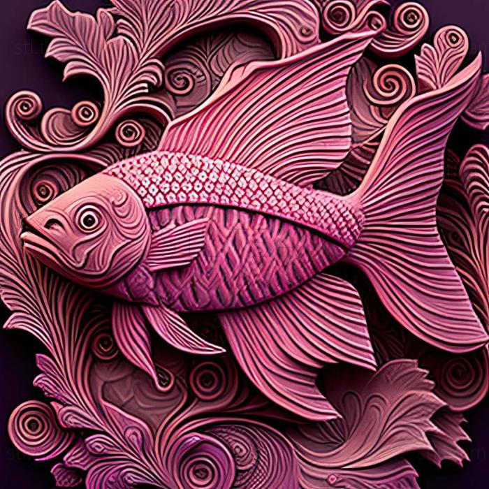 3D model Pink munchausia fish (STL)